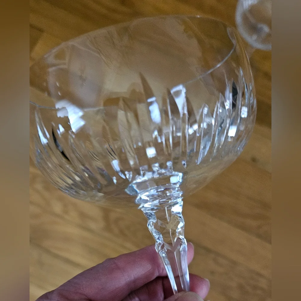 *New Towle Crystal Cut Champagne Coupe Set of 4 Glasses